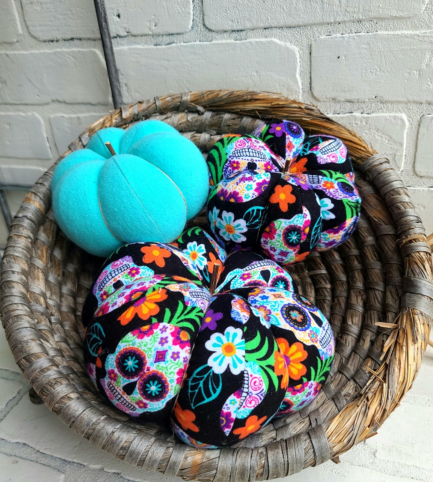 Sugar Skull Pumpkin Trio