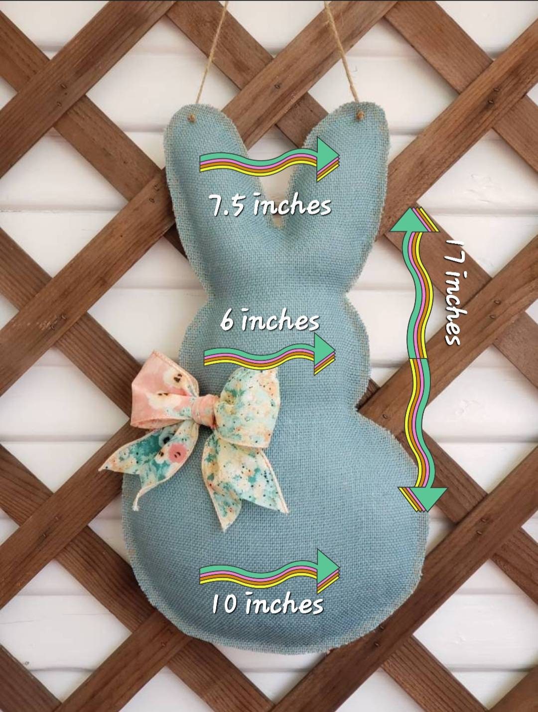 Teal Easter Bunny Door Hanger