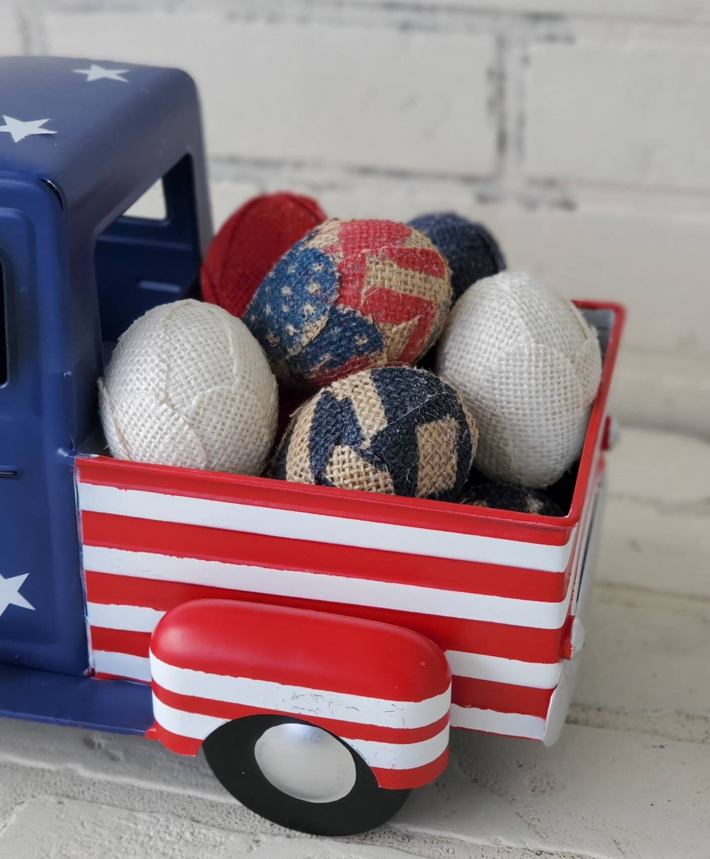 Patriotic Burlap Egg Decor