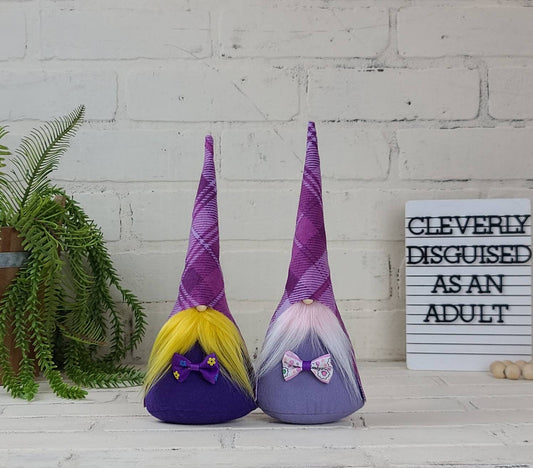 Purple Plaid Gnome