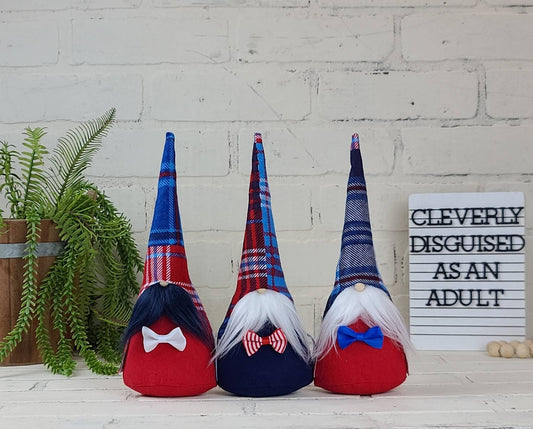 Patriotic Plaid Gnome