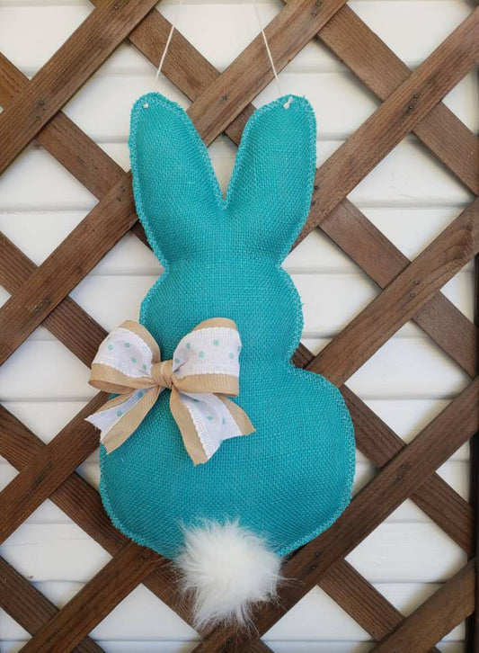 Teal Easter Bunny Door Hanger