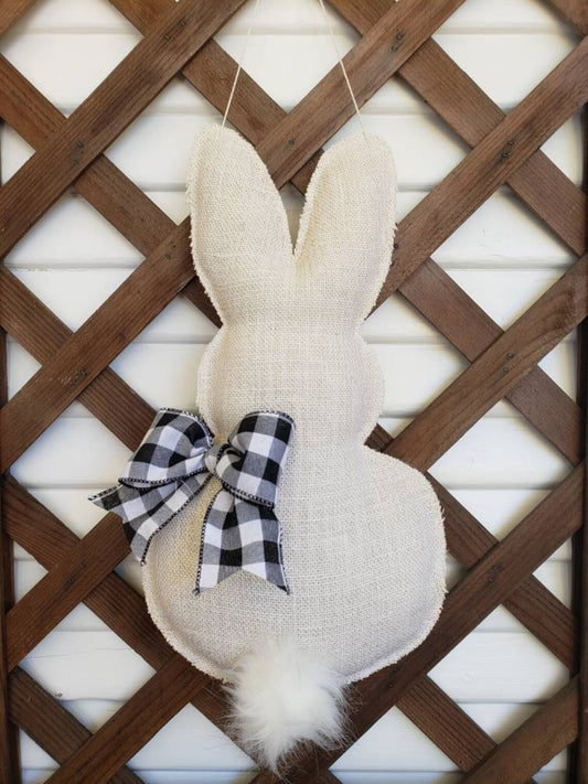 White Easter Bunny Door Hanger
