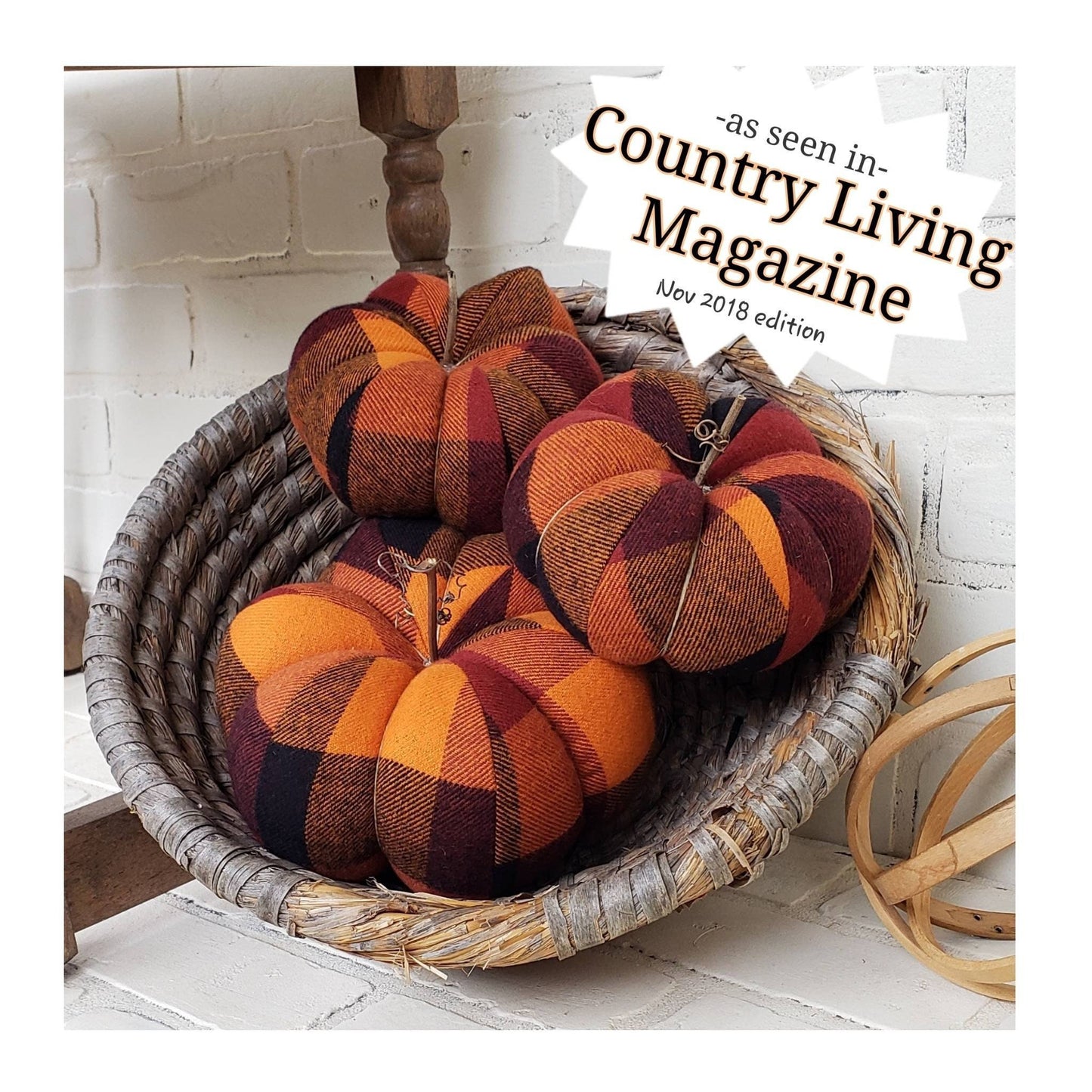 Plaid Fabric Pumpkin Trio