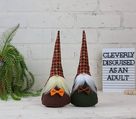 Fall Houndstooth Gnome